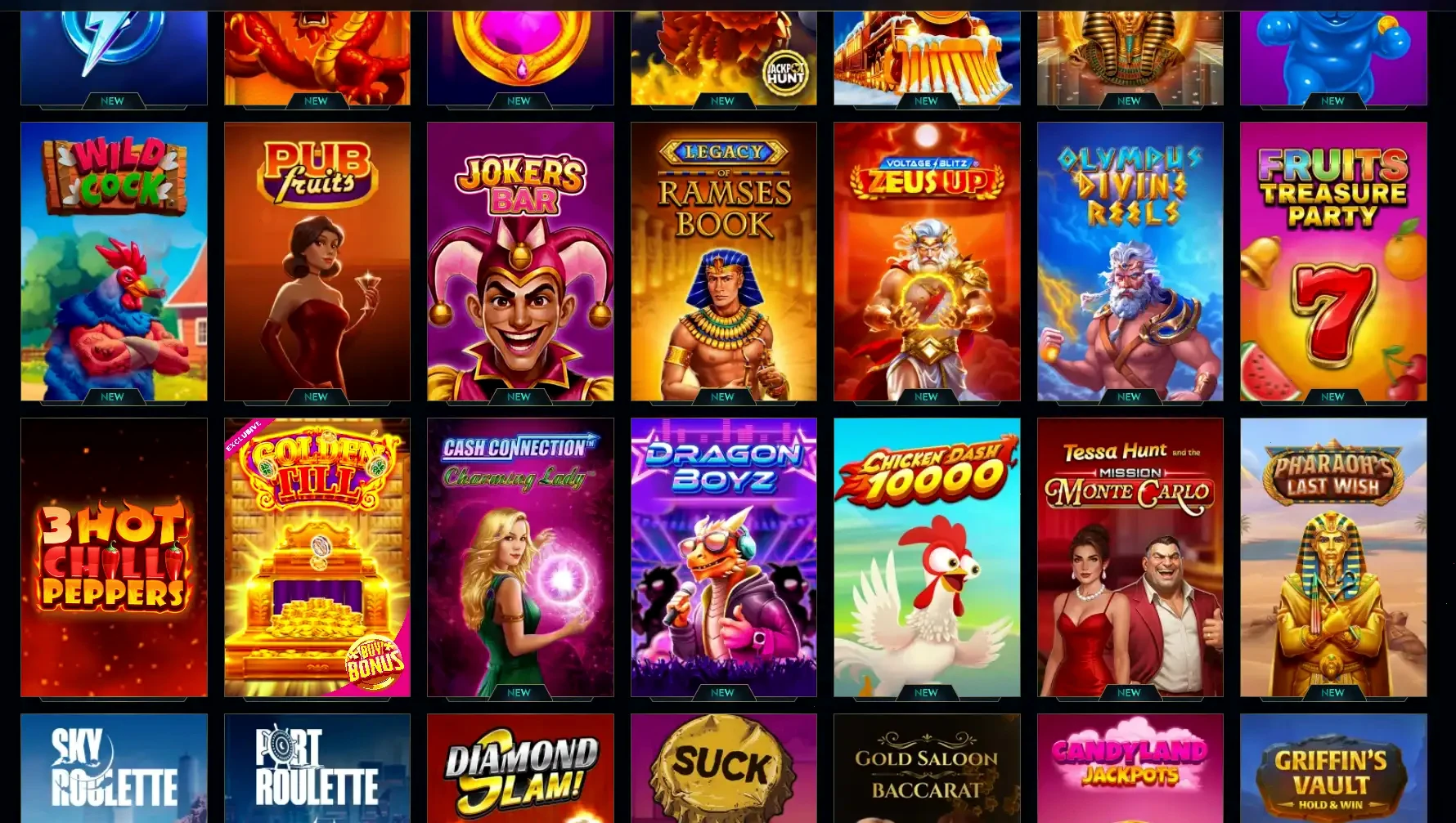 Dunder mobilcasino spelutbud på smartphone